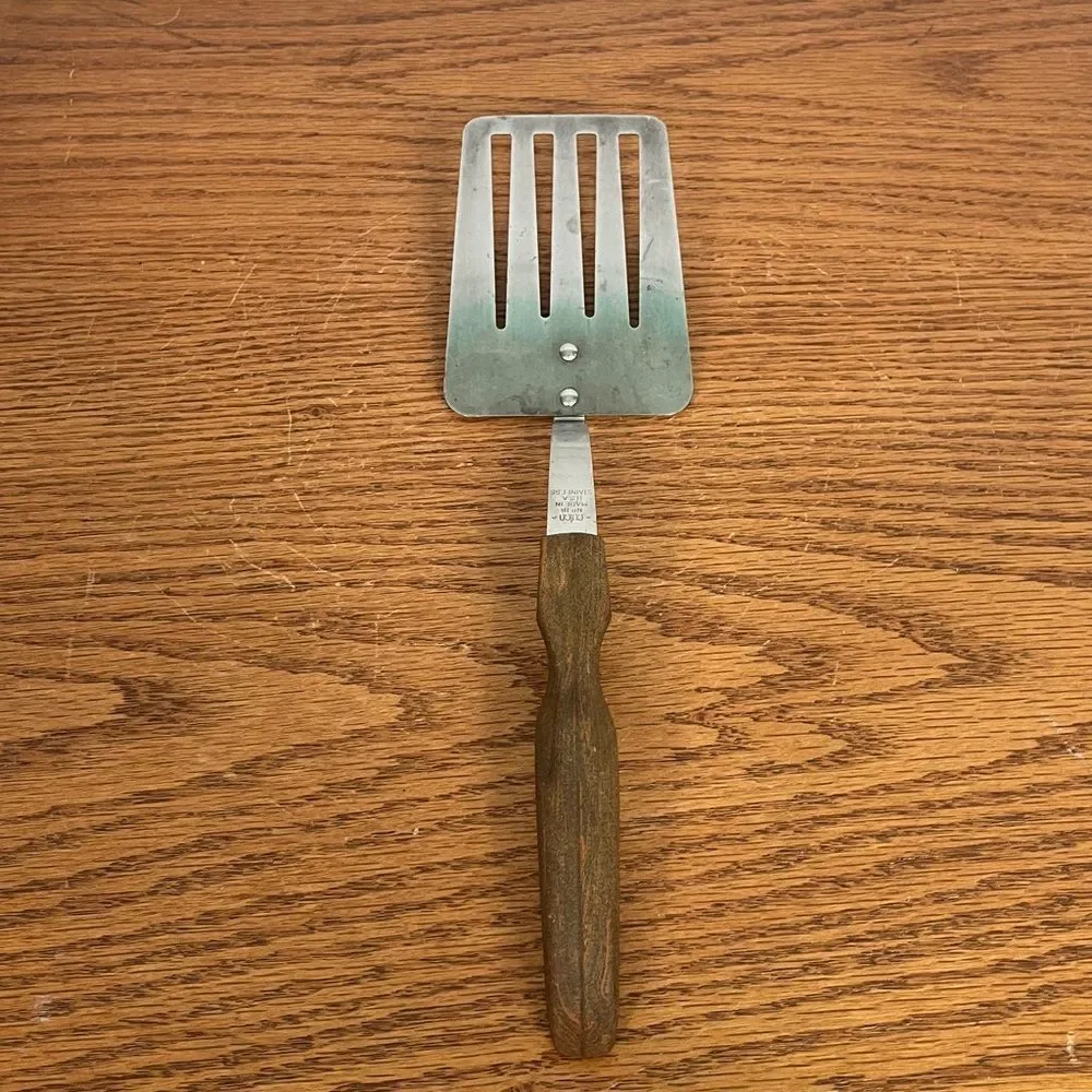 Cutco No.16 Stainless Steel Turner Spatula Marbled Brown Handle Vintage USA